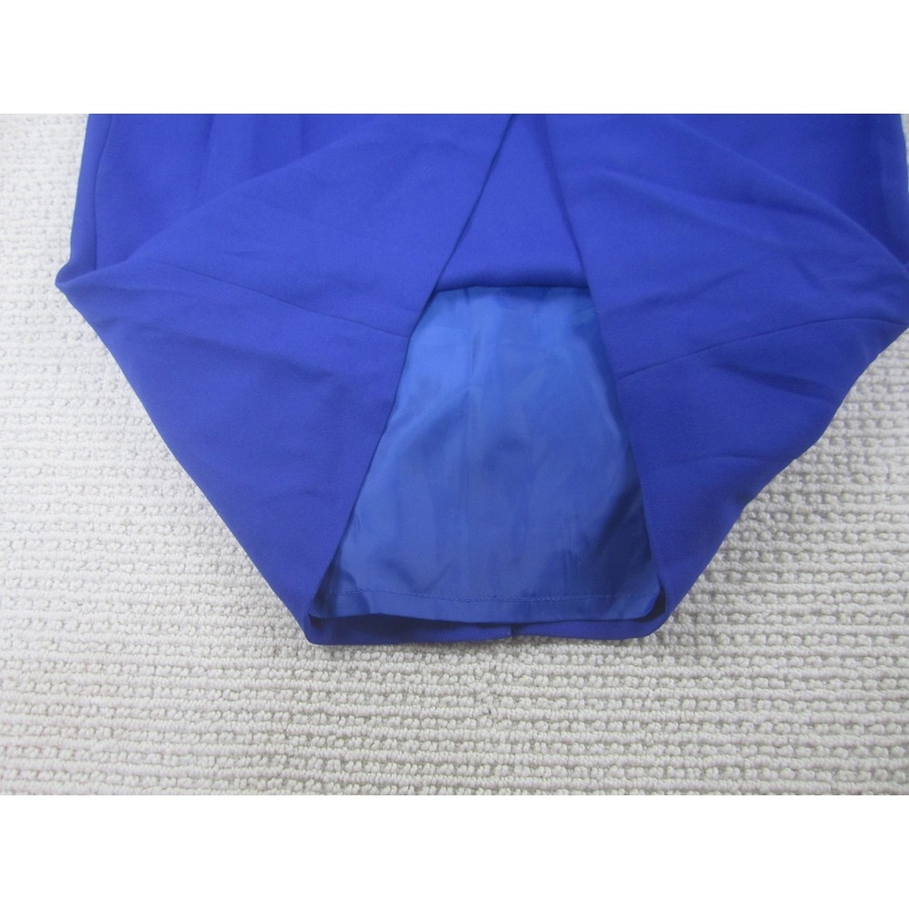 Wayne Rogers Skirt Womens 10 Blue Lined Elastic Waistband Midi Pencil Back Vent - Picture 5 of 8